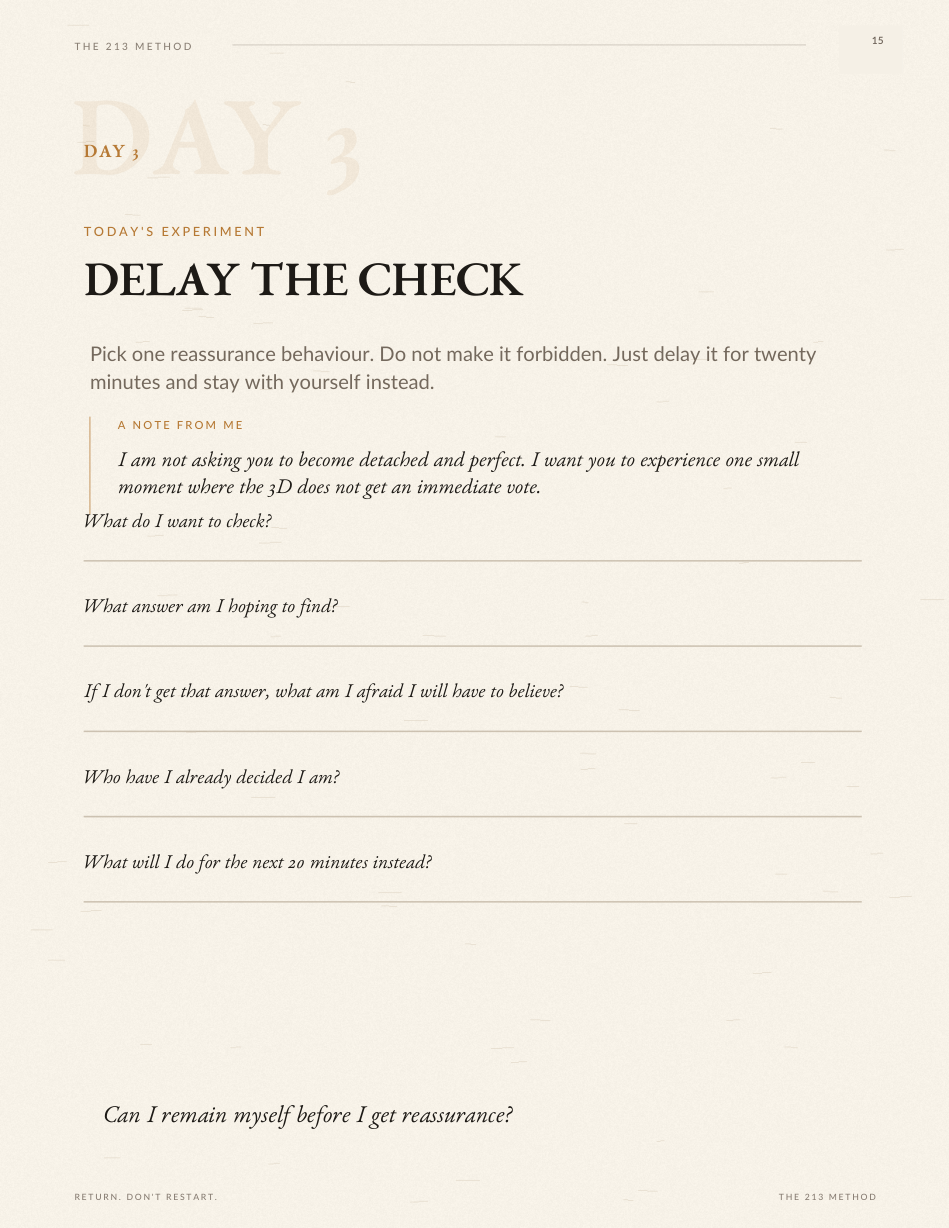 Day 3 practice page from The 213 Method workbook